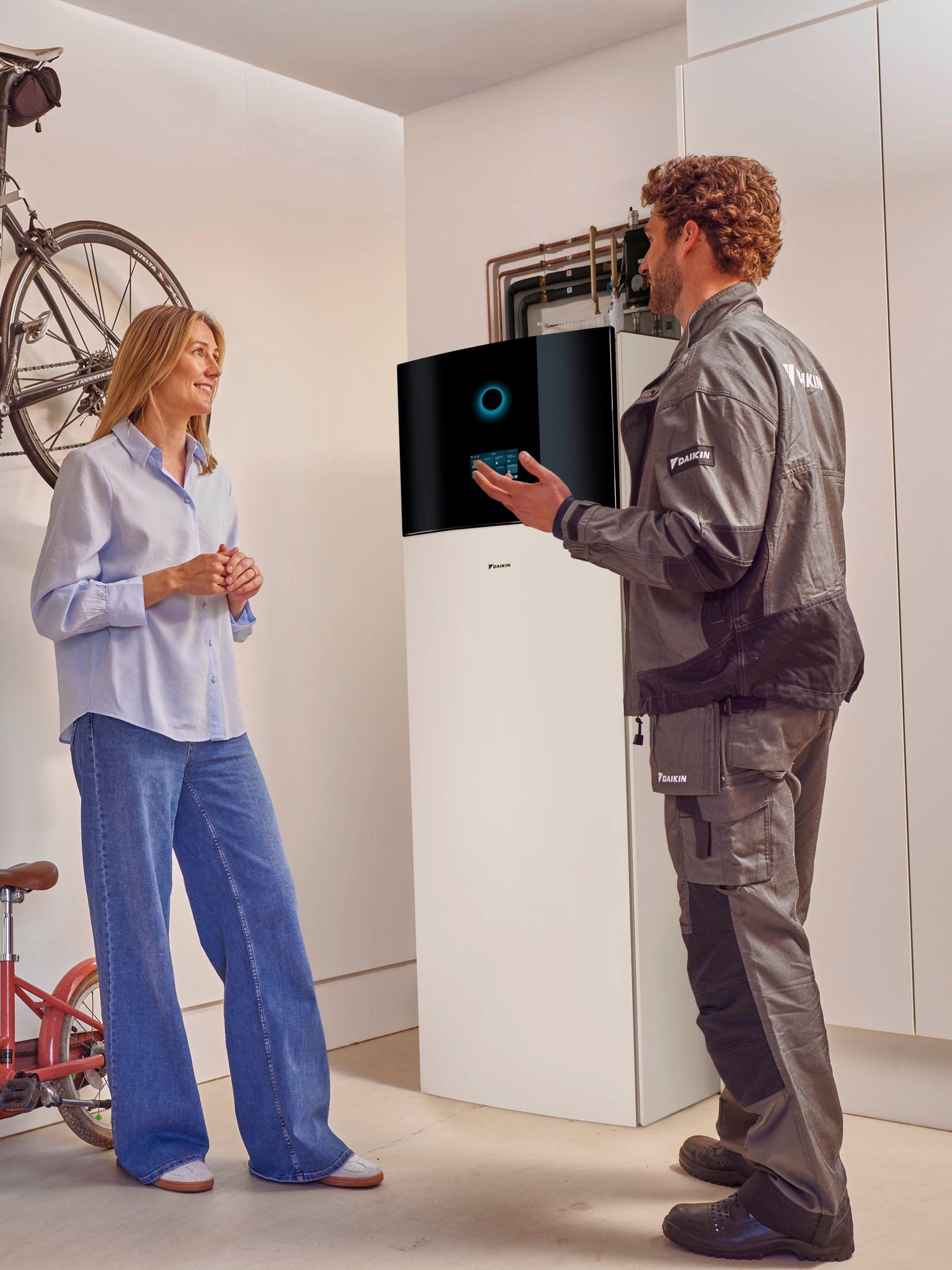 Wandmodel in een wasruimte